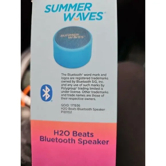 H2O Beats Bluetooth Speaker, Blue, IPX7 Water Resistant 1 Meter/ 30 Min. - Picture 3 of 3